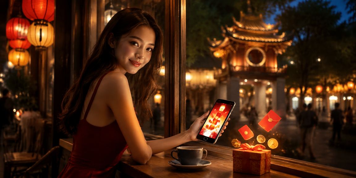 Người dùng nhận phong bì đỏ thưởng tại quán cà phê Hà Nội trong dịp đặc biệt