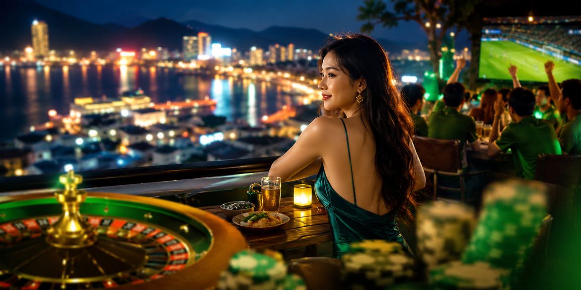 Người chơi thưởng thức cà phê và theo dõi roulette tại Nha Trang
